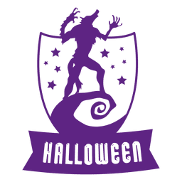 Wolf sheld halloween badge PNG Design