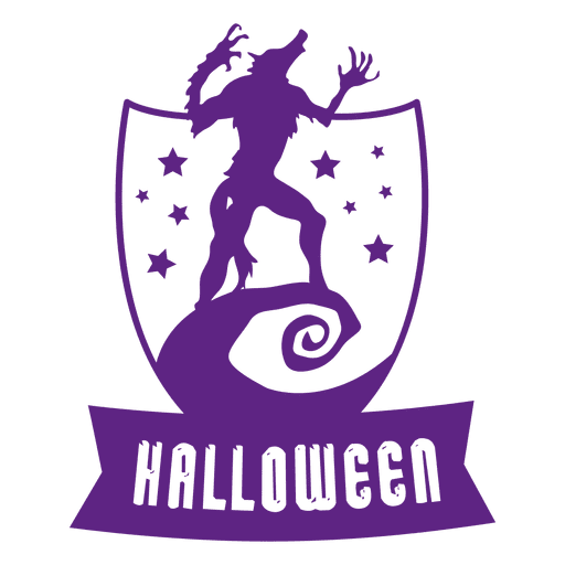 Insignia de halloween de sheld de lobo Diseño PNG