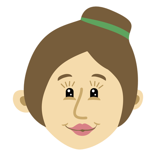 Woman cartoon head character PNG Design