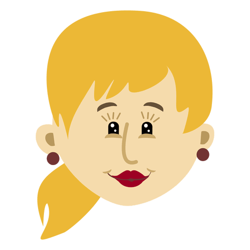 Personaje de cabeza de dibujos animados de mujer 1 Diseño PNG