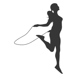 Woman jumping rope silhouette Transparent PNG