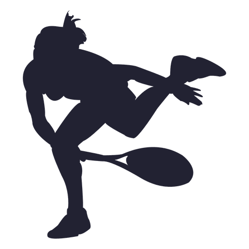 Woman playing tennis silhouette 1 PNG Design