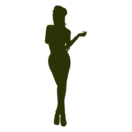 Woman posing silhouette 1 PNG Design