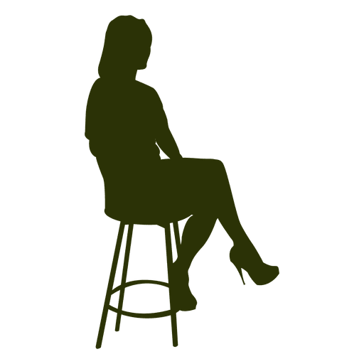 Mujer posar con silla Diseño PNG