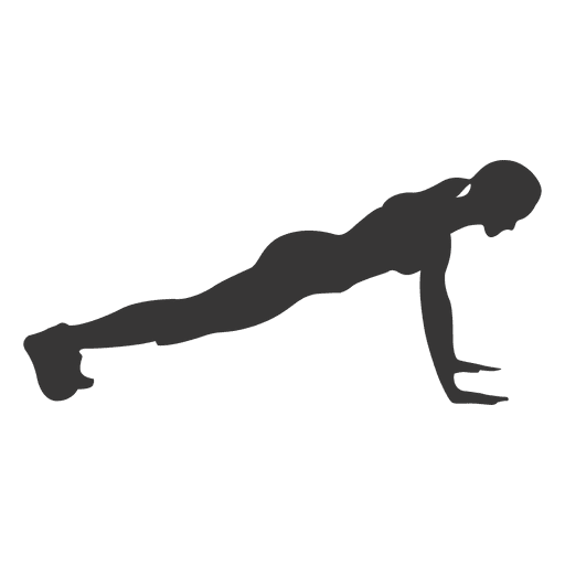 Woman push up silhouette