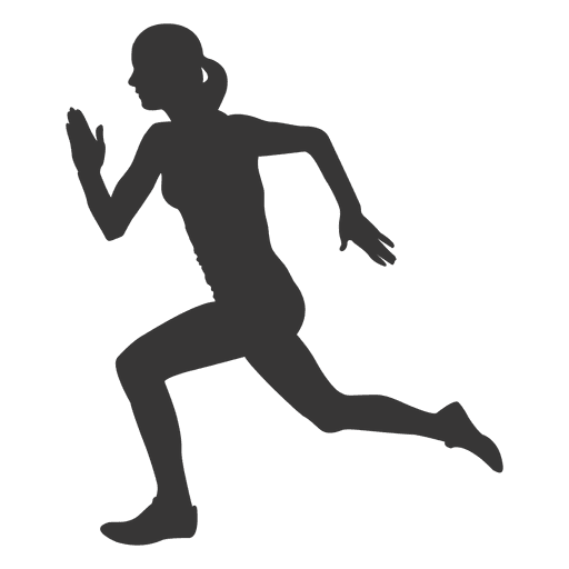 Woman running silhouette PNG Design