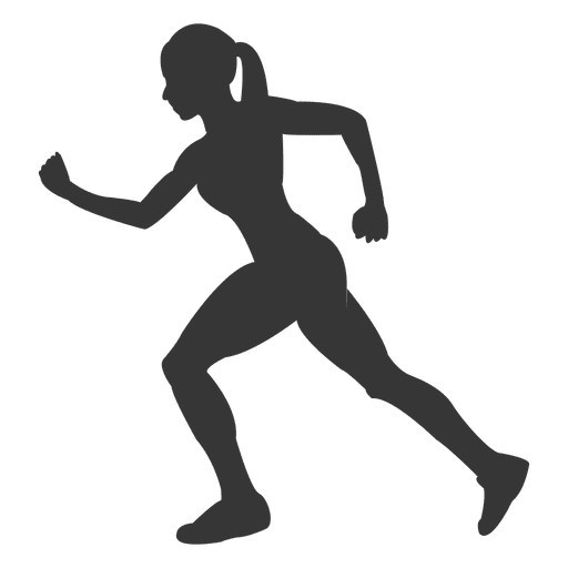 Mujer corriendo silueta 1 Diseño PNG