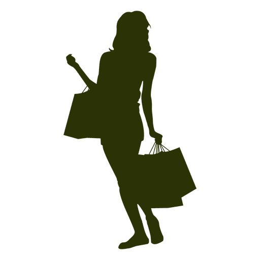Woman shopping silhouette
