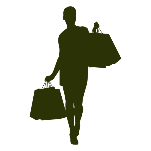 Woman shopping silhouette 2 PNG Design