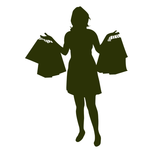 Woman shopping silhouette 3 PNG Design