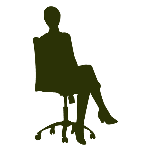 Exekutivfrau die auf Stuhl sitzt PNG-Design