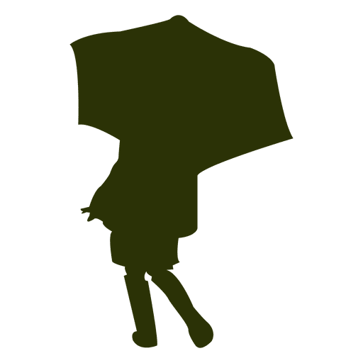 Woman under umbrella silhouette PNG Design
