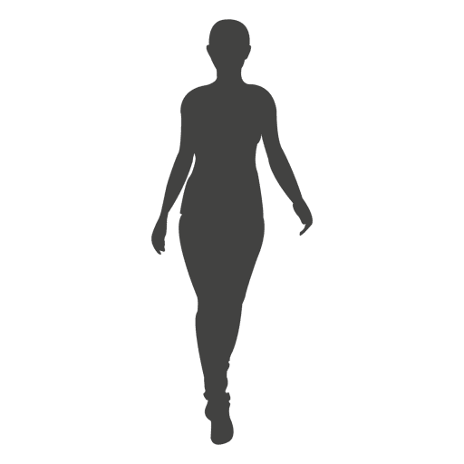 Woman walking front silhouette 2 PNG Design