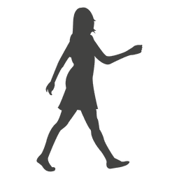 Woman walking rush silhouette PNG Design