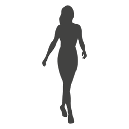 Woman walking fast silhouette PNG Design