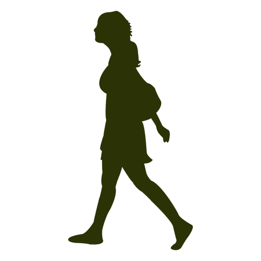 Mujer caminando silueta 8 Diseño PNG