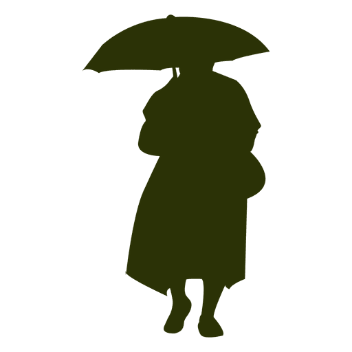 Frau mit Regenschirmschattenbild PNG-Design