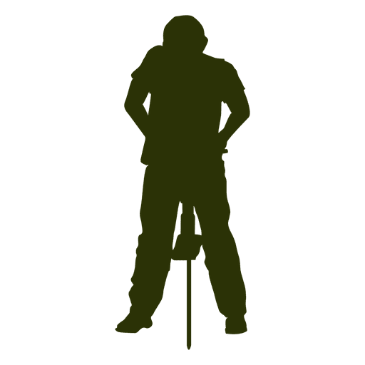 Worker drilling floor silhouette PNG Design