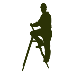 Trabajador en escalera Diseño PNG