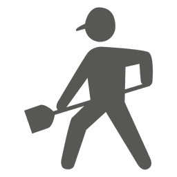 Trabalhador com ícone de pá Desenho PNG