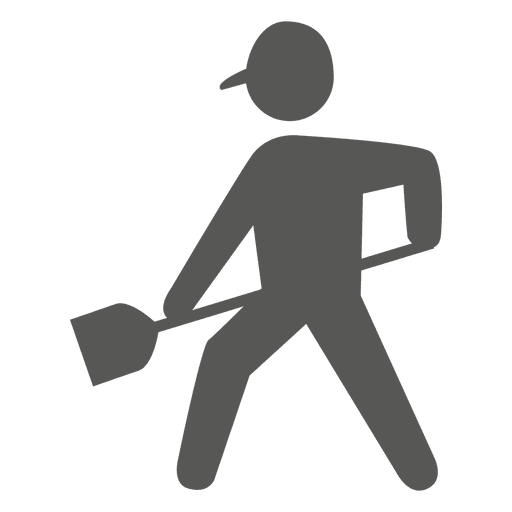 Worker with shovel icon