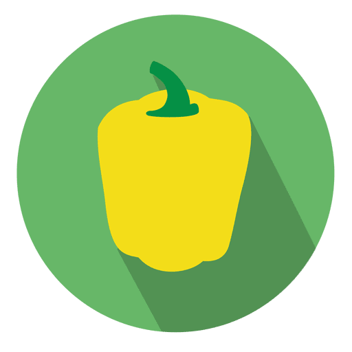 Yellow capcicum circle icon PNG Design