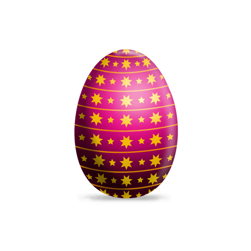 Huevo de pascua estrellas amarillas Diseño PNG