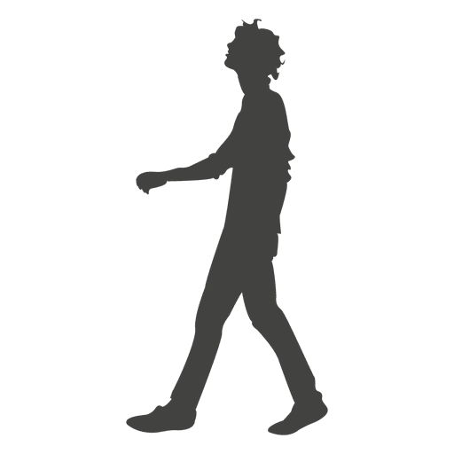 Young boy walking silhouette PNG Design