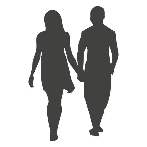 Young couple romancing silhouette 2 PNG Design