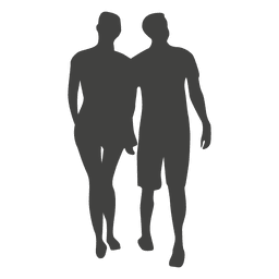 Pareja joven caminando silueta Diseño PNG