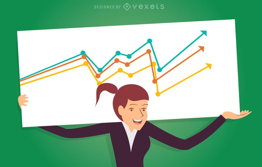 Businesswoman cartoon with editable sign maker Businesswoman cartoon with editable sign maker