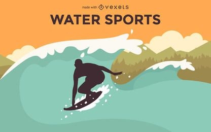 Criador de surf de esportes aquáticos planos