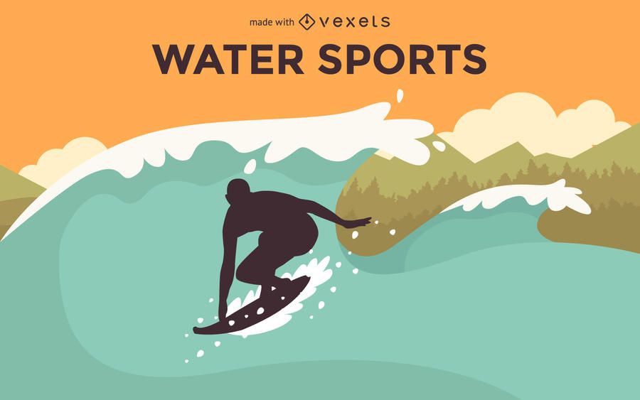 Creador de cartel de deportes de agua plana. Creador de cartel de deportes de agua plana.
