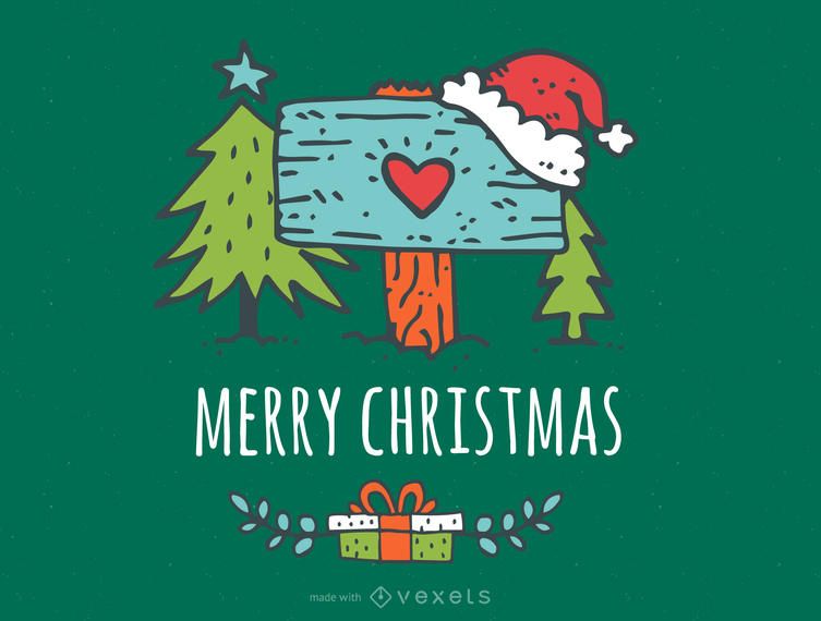 Hand-drawn Christmas cute card editor Hand-drawn Christmas cute card editor