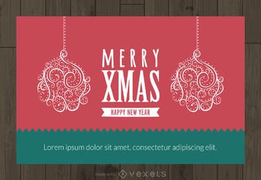 Editor de tarjetas de adornos de navidad. Editor de tarjetas de adornos de navidad.