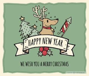 Fancy hand-drawn Xmas card editable Fancy hand-drawn Xmas card editable
