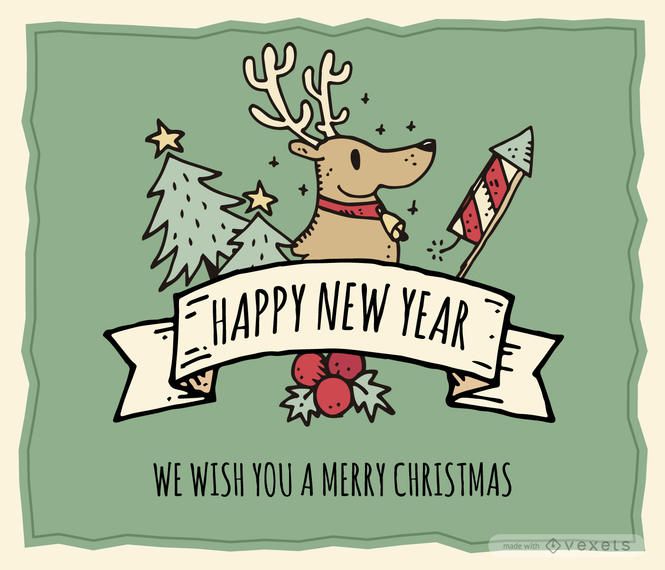 Elegante tarjeta de Navidad dibujada a mano editable Elegante tarjeta de Navidad dibujada a mano editable