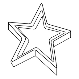 Icono de trazo de estrella 3D 01 Diseño PNG