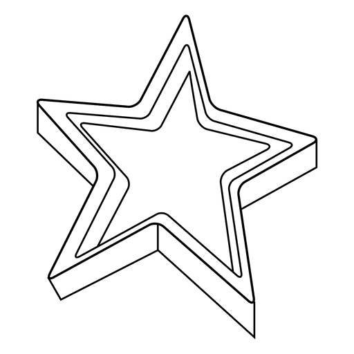 Icono de trazo de estrella 3D 01 Diseño PNG