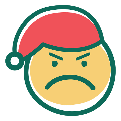 Angry santa claus hat face emoticon 33
