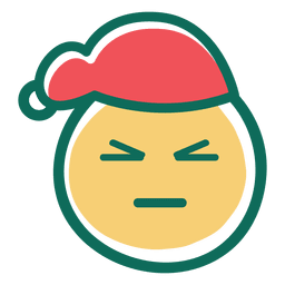 Angry squint eye santa claus hat emoticon 34 PNG Design