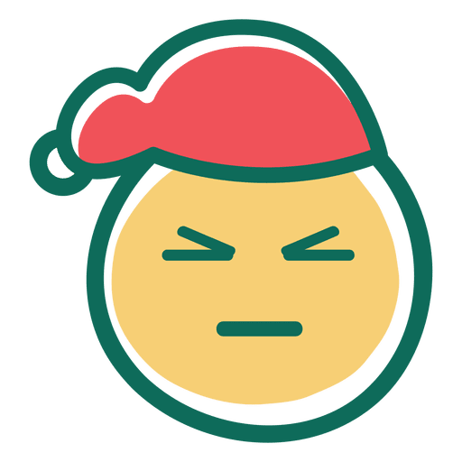 Emoticon de chapéu de Papai Noel com olhos vesgos zangados 34 Desenho PNG