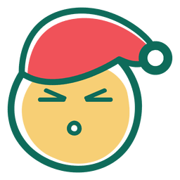 Angry squint eye santa claus hat face emoticon 35 PNG Design