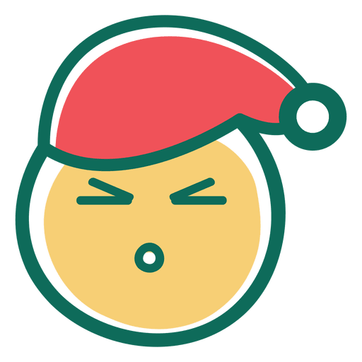 Wütendes Schielauge Santa Claus Hut Gesicht Emoticon 35 PNG-Design