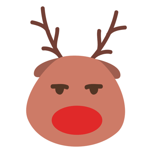 Annoyed reindeer face emoticon 49 PNG Design