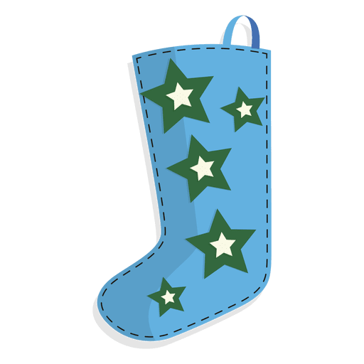 Download Blue christmas stocking yellow stars icon 31 - Transparent ...