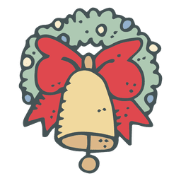 Bow bell wreath hand drawn icon 40 PNG Design