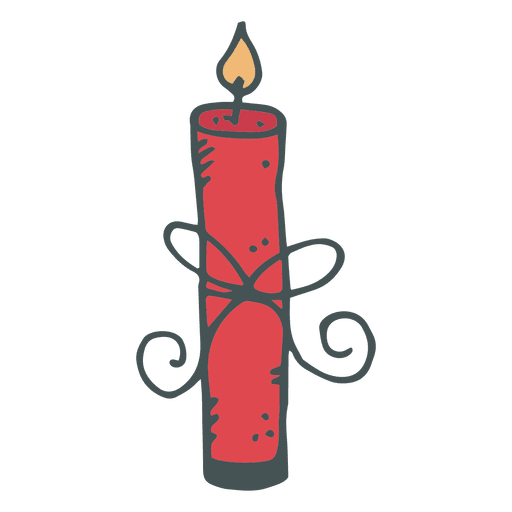 Candle hand drawn cartoon icon 3 PNG Design