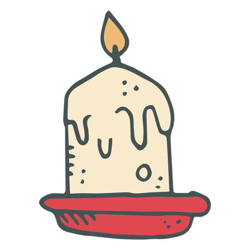 Candle hand drawn cartoon icon 6 PNG Design