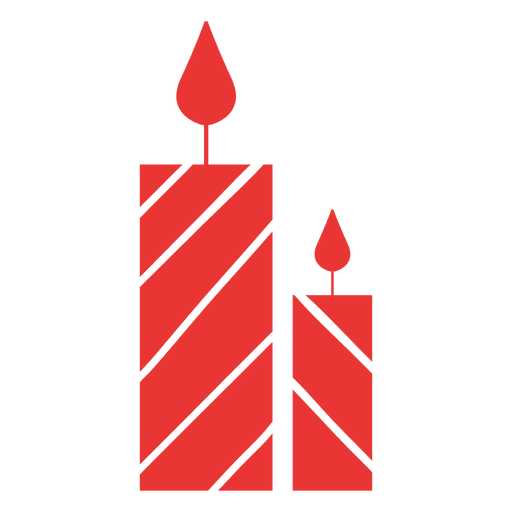 Kerzen flaches Symbol rot 13 PNG-Design
